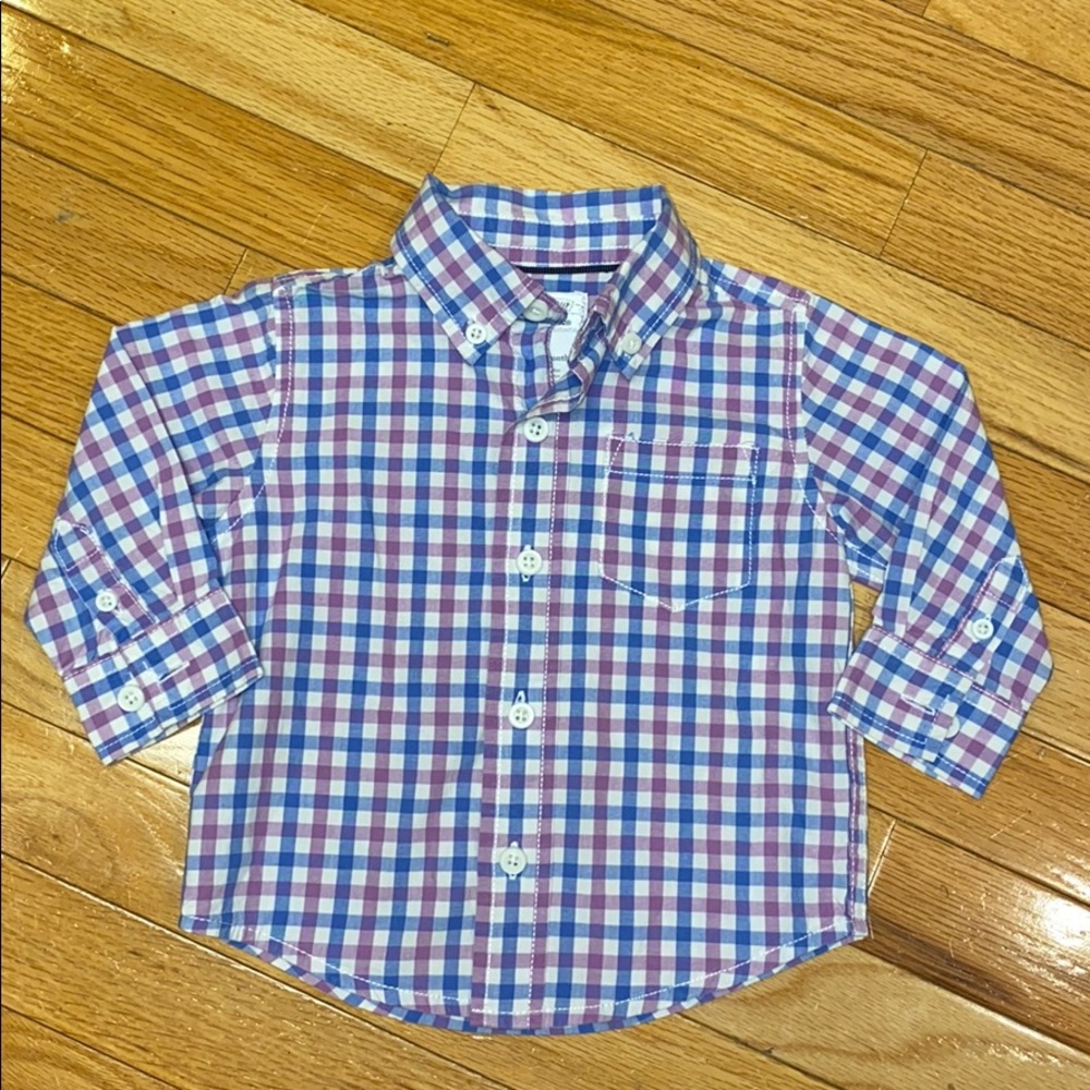 Gymboree Gingham Check Plaid 6-12 Months Boy Shirt